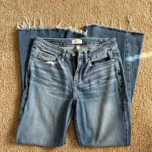 Shyanne Light Blue Frayed Hem Flare Jeans